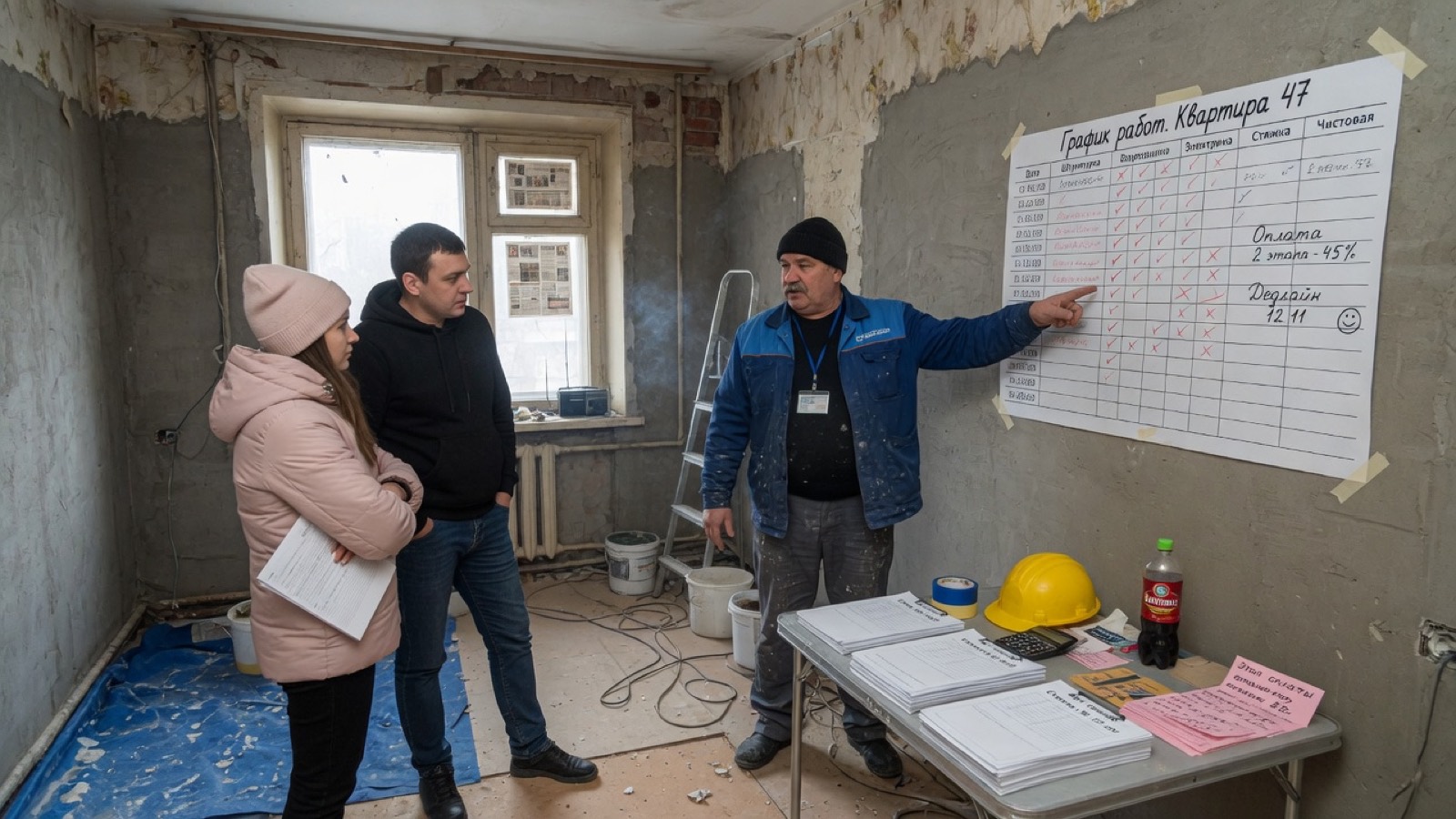 Этапы работ и точки оплаты на объекте